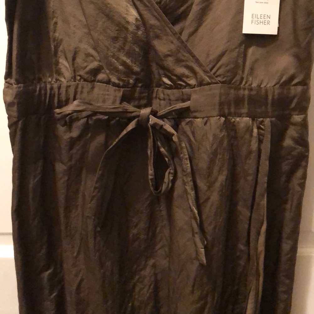 Eileen Fisher • Olive Wrap Dress - Picture 6 of 11
